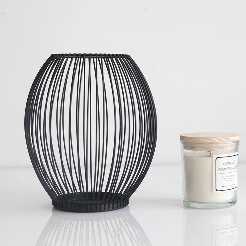 Grated Round Iron Candle Holder